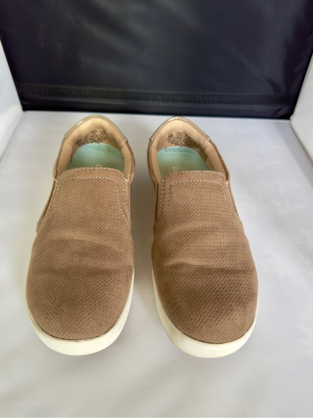 Dr. Scholl's Women's Slip-On Sneakers in Light Brown with White Soles